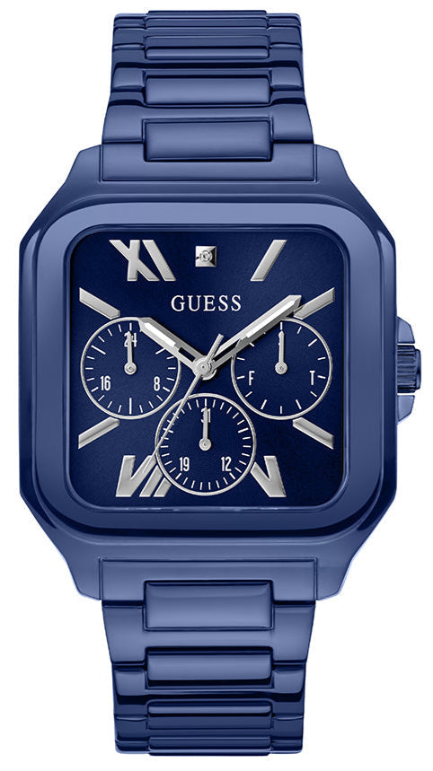 Guess Dress Multifunction Blue Dial Blue Steel Strap Watch for Men - GW0631G3