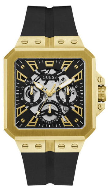 Guess Leo Multifunction Black Dial Black Silicone Strap Watch For Men - GW0637G2