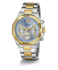 Guess Equity Analog Blue Dial Two Tone Steel Strap Watch For Men - GW0703G3