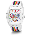 Guess Phoenix Analog White Dial White Silicone Strap Watch for Men - GW0720G1