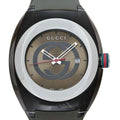 Gucci Sync XXL Quartz Brown Dial Brown Leather Strap Watch For Men - YA137106