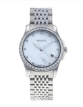Gucci G Timeless Diamonds Mother of Pearl Dial Silver Steel Strap Watch For Women - YA126506