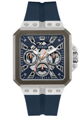Guess Leo Chronograph Navy Blue Dial Blue Silicone Strap Watch For Men - GW0637G1