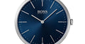 Hugo Boss Horizon Blue Dial Grey Leather Strap Watch for Men - 1513539