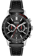 Hugo Boss Allure Black Dial Black Leather Strap Watch for Men - 1513920