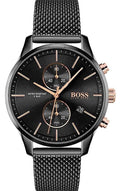 Hugo Boss Associate Black Dial Black Mesh Bracelet Watch for Men - 1513769