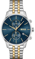Hugo Boss Associate Blue Dial Two Tone Steel Strap Watch for Men - 1513976