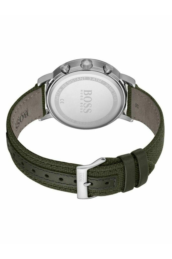 Hugo Boss Vesada Grey Dial Green Nylon Strap Watch for Men - 1513692
