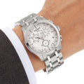 Tissot T Classic Couturier Chronograph White Dial Silver Steel Strap Watch For Men - T101.617.11.031.00
