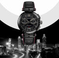 Versace V-Racer Aion Chronograph Black Dial Black Leather Strap Watch for Men - VBR030017