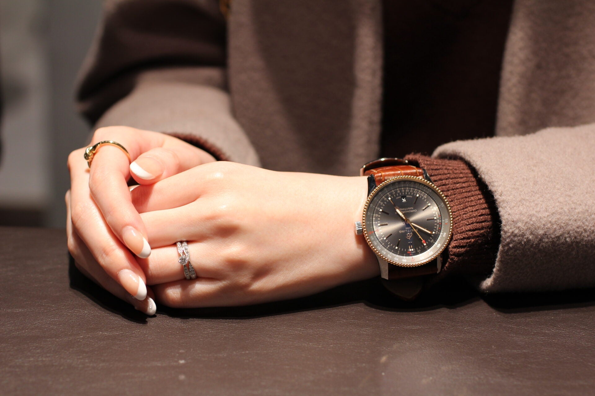 Breitling Navitimer Automatic 41 Grey Dial Brown Leather Strap Watch for Men - U17326121M1P1