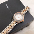 Marc Jacobs Tether Transparent White Dial Two Tone Steel Strap Watch for Women - MBM3418