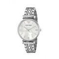 Emporio Armani T Bar Mother of Pearl Dial Steel Strap Watch For Women - AR1682