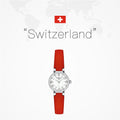 Tissot Lovely Round Mother of Pearl Dial Red Leather Strap Watch for Women - T140.009.16.111.00