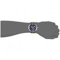 Fossil Nate Chronograph Navy Blue Dial Brown Leather Strap Watch for Men - JR1504