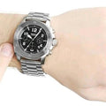 Fossil Modern Machine Black Dial Silver Steel Strap Watch for Men - FS4926