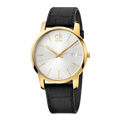 Calvin Klein City Mother of Pearl White Dial Black Leather Strap Watch for Men - K2G2G5C6