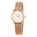 Calvin Klein Minimal White Dial Rose Gold Mesh Bracelet Watch for Women - K3M23626