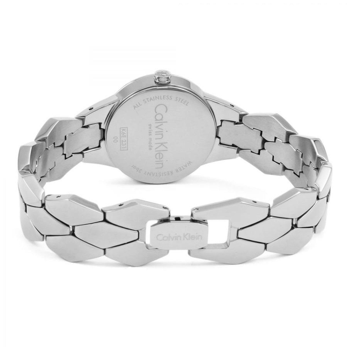 Calvin Klein Snake Silver Dial Silver Steel Strap Watch For Women - K6E23146