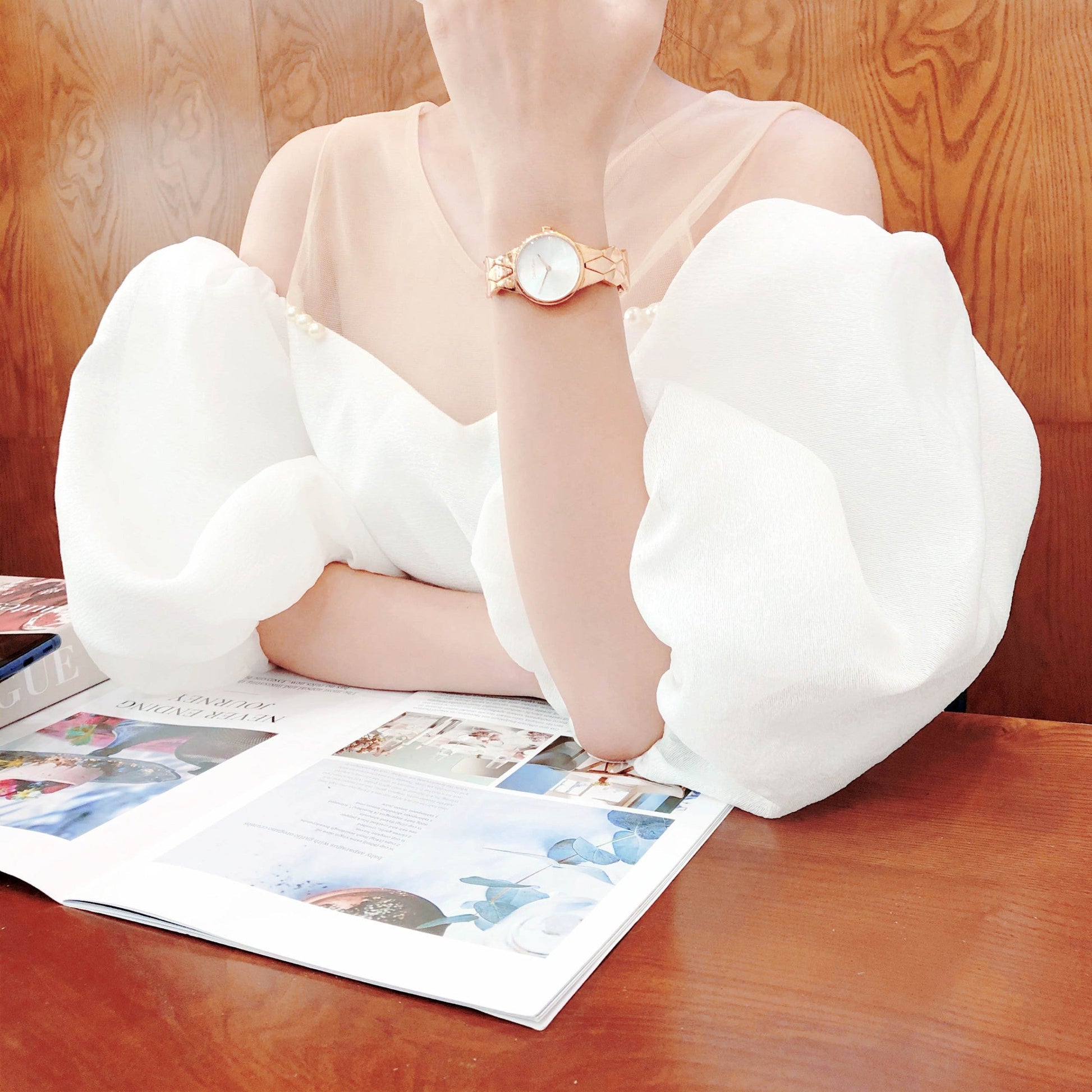 Calvin Klein Snake Silver Dial Yellow Gold Steel Strap Watch For Women - K6E23546