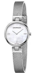 Calvin Klein Authentic Mother of Pearl Dial Silver Mesh Bracelet Watch for Women - K8G2312E