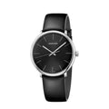 Calvin Klein High Noon Quartz Black Dial Black Leather Strap Watch for Men - K8M211C1