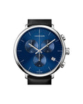 Calvin Klein High Noon Chronograph Blue Dial Black Leather Strap Watch for Men - K8M271CN