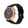 Calvin Klein Posh Grey Dial Black Leather Strap Watch for Men - K8Q376C3