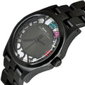 Marc Jacobs Henry Skeleton Black Dial Black Steel Strap Watch for Women - MBM3265