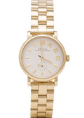 Marc Jacobs Baker White Dial Gold Steel Strap Watch for Women - MBM3247