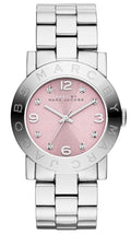 Marc Jacobs Amy Life Pink Dial Silver Steel Strap Watch for Women - MBM3300