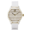 Marc Jacobs Lidia Stripe White Dial White Leather Strap Watch for Women - MBM1164