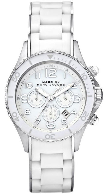 Marc Jacobs Rock White Dial White Silicone Strap Watch for Women - MBM2545