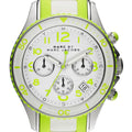 Marc Jacobs Rock Chronograph White Dial White & Green Silicone Strap Watch for Women - MBM2592
