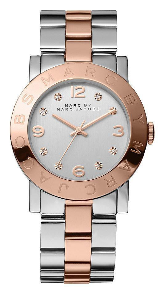 Marc Jacobs Amy Silver Dial Two Tone Steel Strap Watch for Women - MBM3194