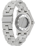 Marc Jacobs Henry Transparent Silver Dial Silver Steel Strap Watch for Women - MBM3205