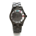 Marc Jacobs Henry Skeleton Black Dial Black Steel Strap Watch for Women - MBM3265
