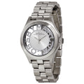 Marc Jacobs Henry Transparent Silver Dial Silver Steel Strap Watch for Women - MBM3205
