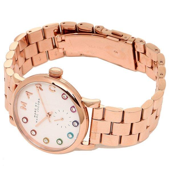 Marc Jacobs Baker White Dial Rose Gold Steel Strap Watch for Women - MBM3441