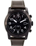 Marc Jacobs Larry Chronograph Black Dial Grey Leather Strap Watch for Men - MBM5034