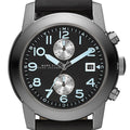 Marc Jacobs Larry Chronograph Black Dial Black Leather Strap Watch for Men - MBM5054