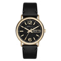 Marc Jacobs Fergus Black Dial Black Leather Strap Watch for Women - MBM8651