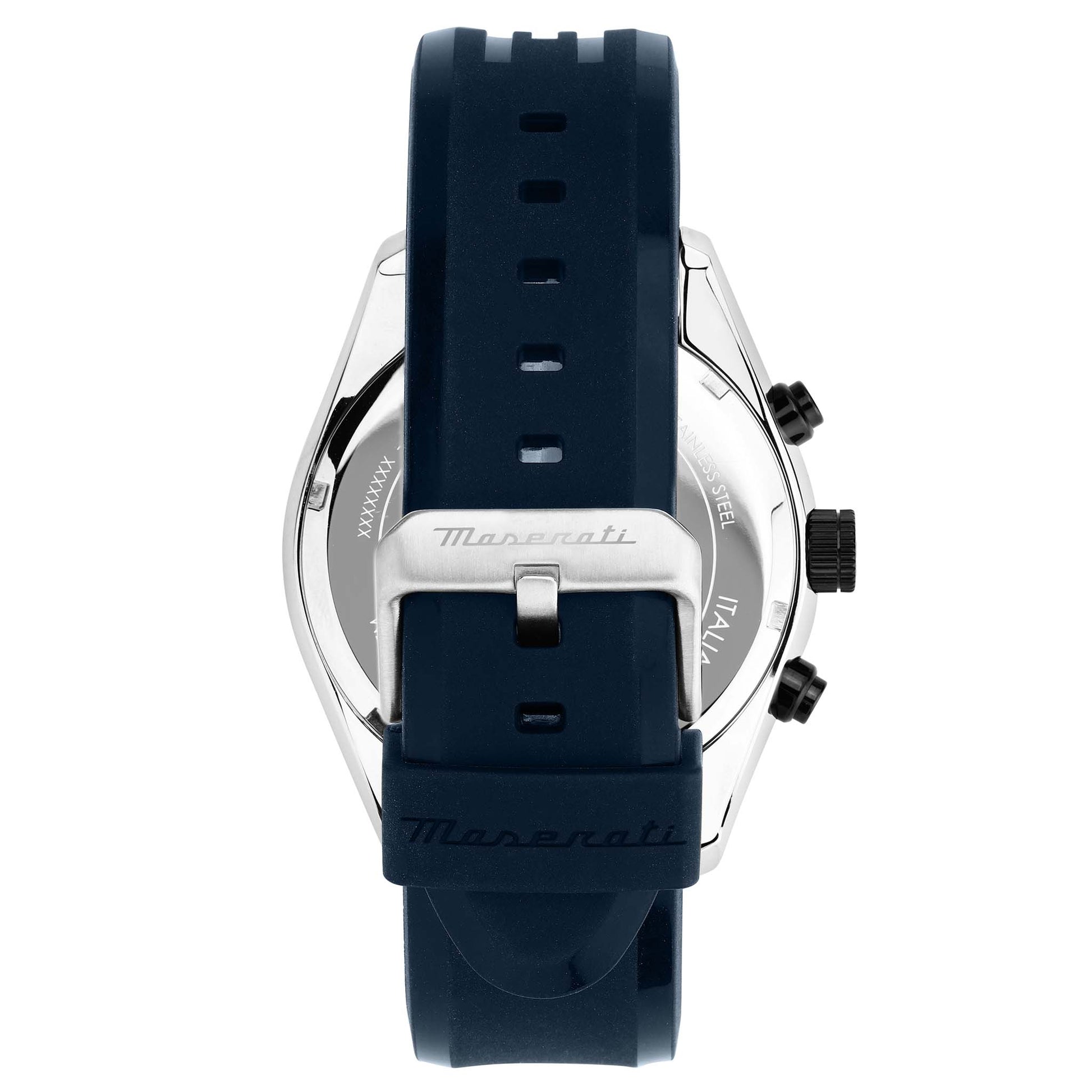 Maserati Traguardo Chronograph Blue Dial Black Silicone Strap Watch For Men - R8871612046