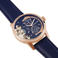 Fossil Townsman Twist Skeleton Blue Dial Blue Leather Strap Watch for Men -  ME1138
