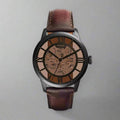 Fossil Townsman Automatic Skeleton Brown Dial Brown Leather Strap Watch for Men - ME3098