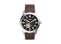 Fossil Pilot 54 Automatic Black Dial Brown Leather Strap Watch for Men - ME3118