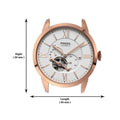 Fossil Townsman Automatic White Dial Navy Blue Leather Strap Watch for Men - ME3171