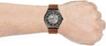Fossil Forrester Automatic Skeleton Grey Dial Brown Leather Strap Watch for Men - ME3178
