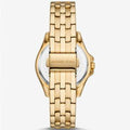 Michael Kors Mini Pilot Quartz Gold Dial Gold Steel Strap Watch For Women - MK7366