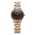 Marc Jacobs Roxy Black Dial Rose Gold Steel Strap Watch for Women - MJ3569